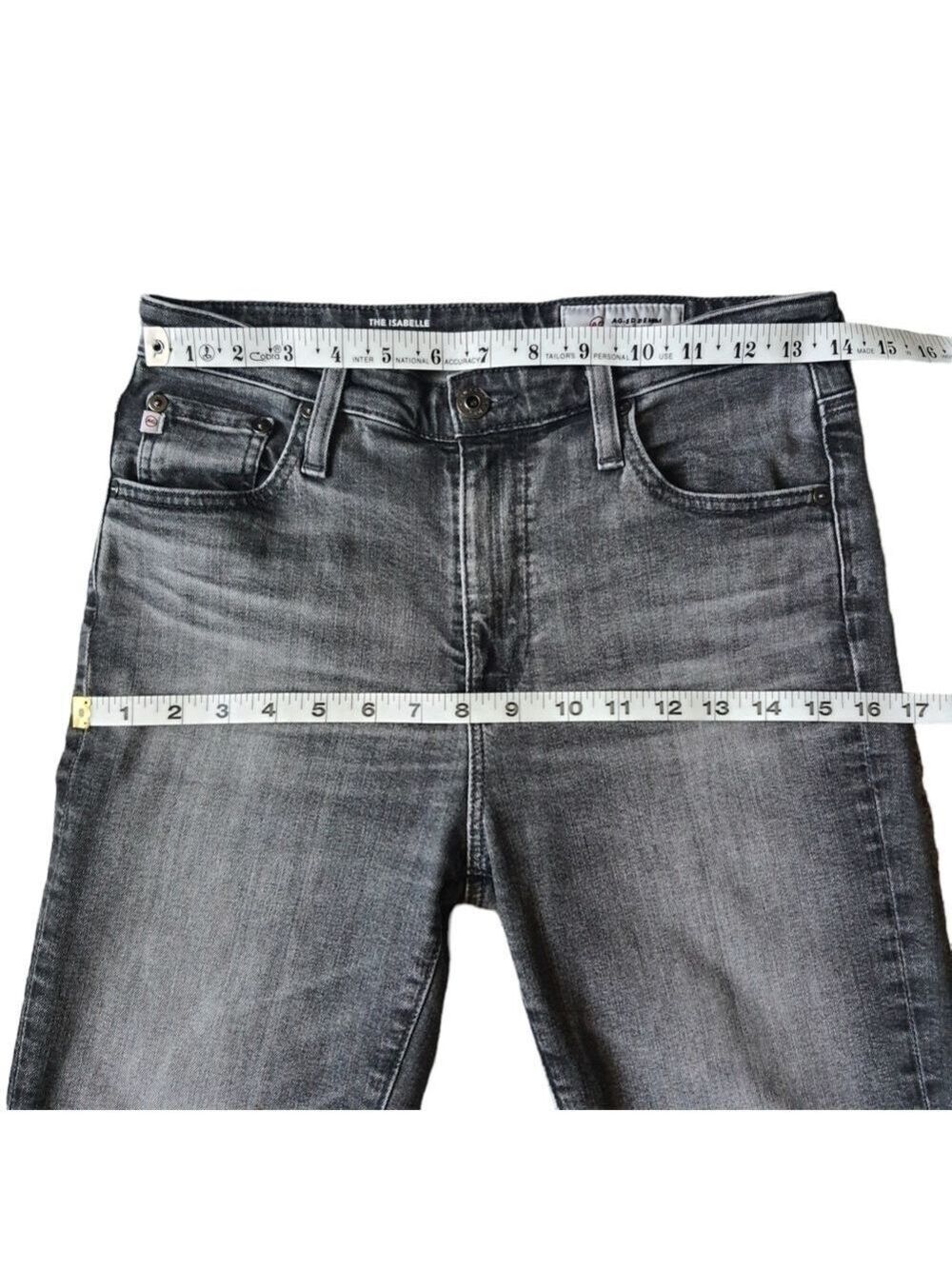 AG The Isabelle High Rose Straight Crop Raw Hem Gray Size 27R Adriano Goldshmeid - Picture 13 of 13